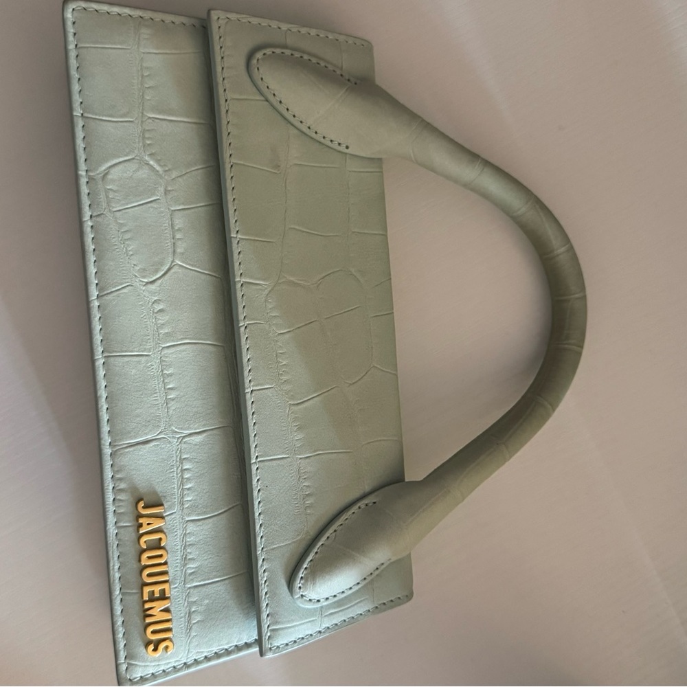 Jacquemus Mint Green Croc-Embossed Mini Bag